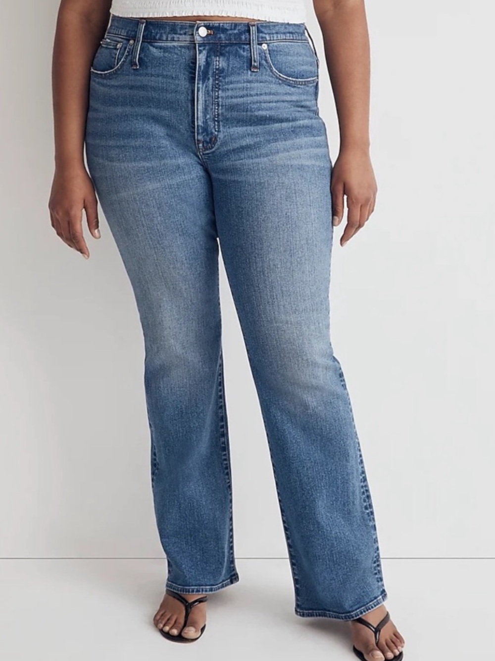 Madewell Blue Denim Skinny Flare Jeans